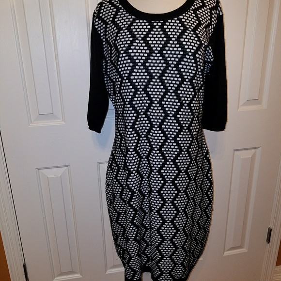 Brittany Allison XL, blk/whi light knit dress - Picture 1 of 5